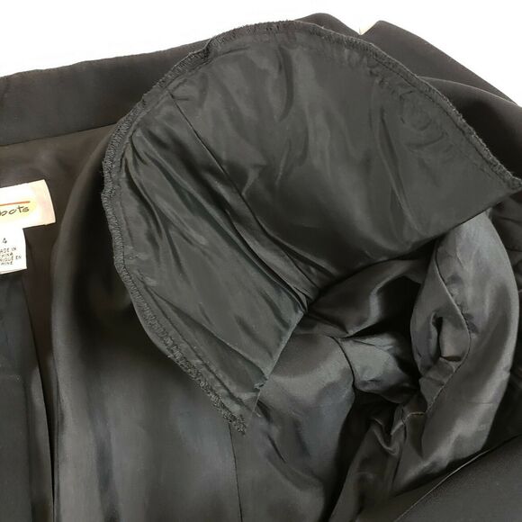 Talbots Woman SIZE 4 Black Blazer Suit Button Jacket Lined Embellished Seed Bead - Picture 6 of 11